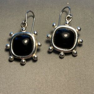 Black onyx dangle earrings
